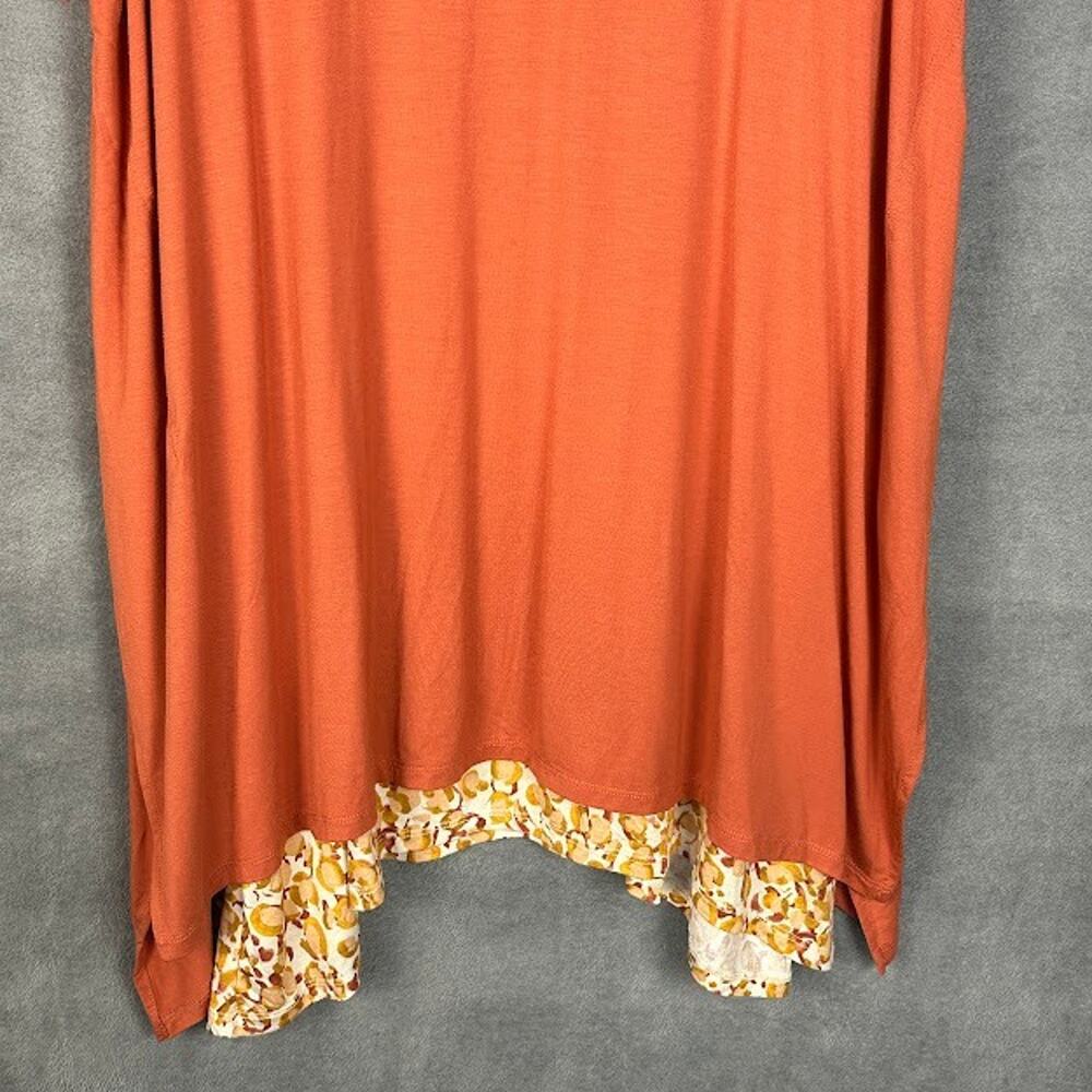 LOGO Lori Goldstein Top Womens 1X Rust 2 Piece Layered Tunic Stretch Lagenlook - Picture 3 of 13